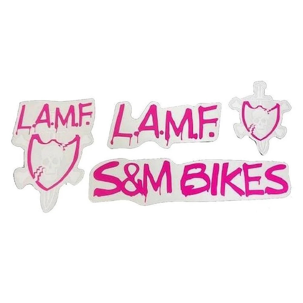 S&M LAMF Frame Decal Set BMX Bike Decals Pink BMX Bikes S&M Sunday Odyssey BMX